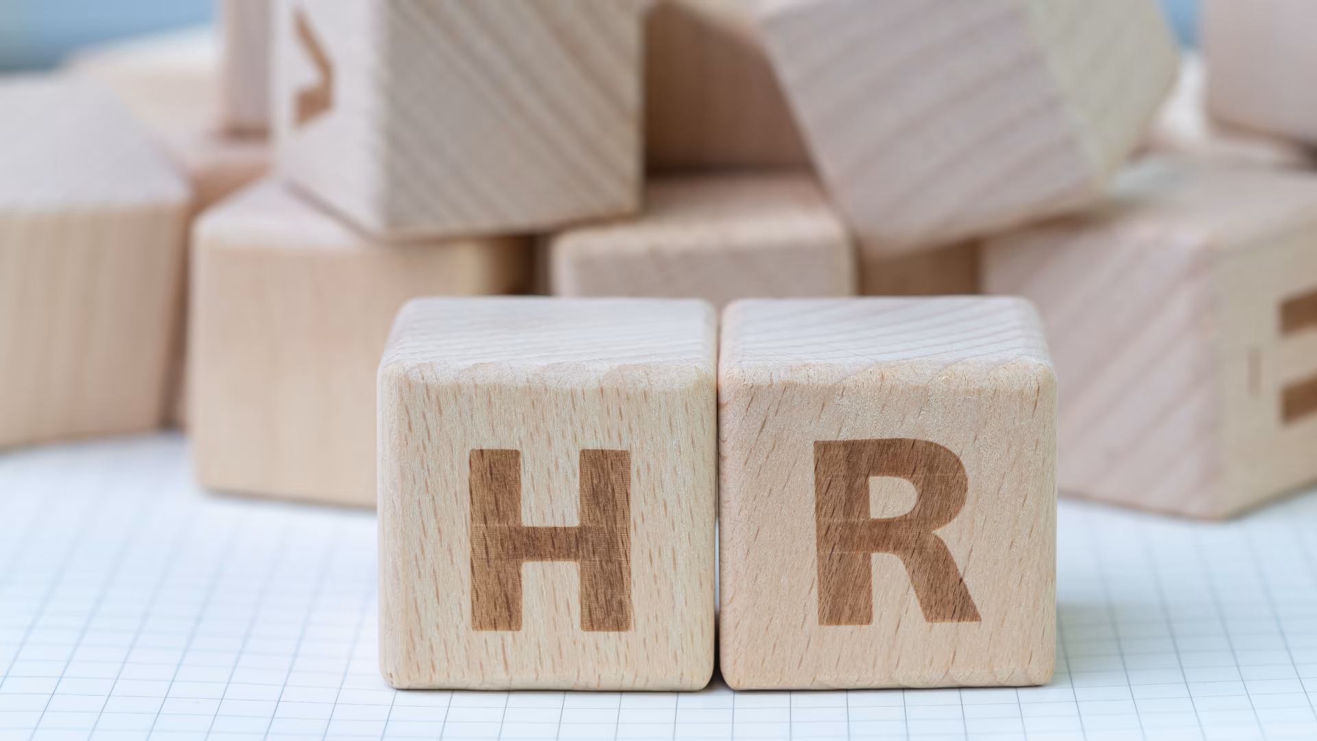 HR written on wooden bricks