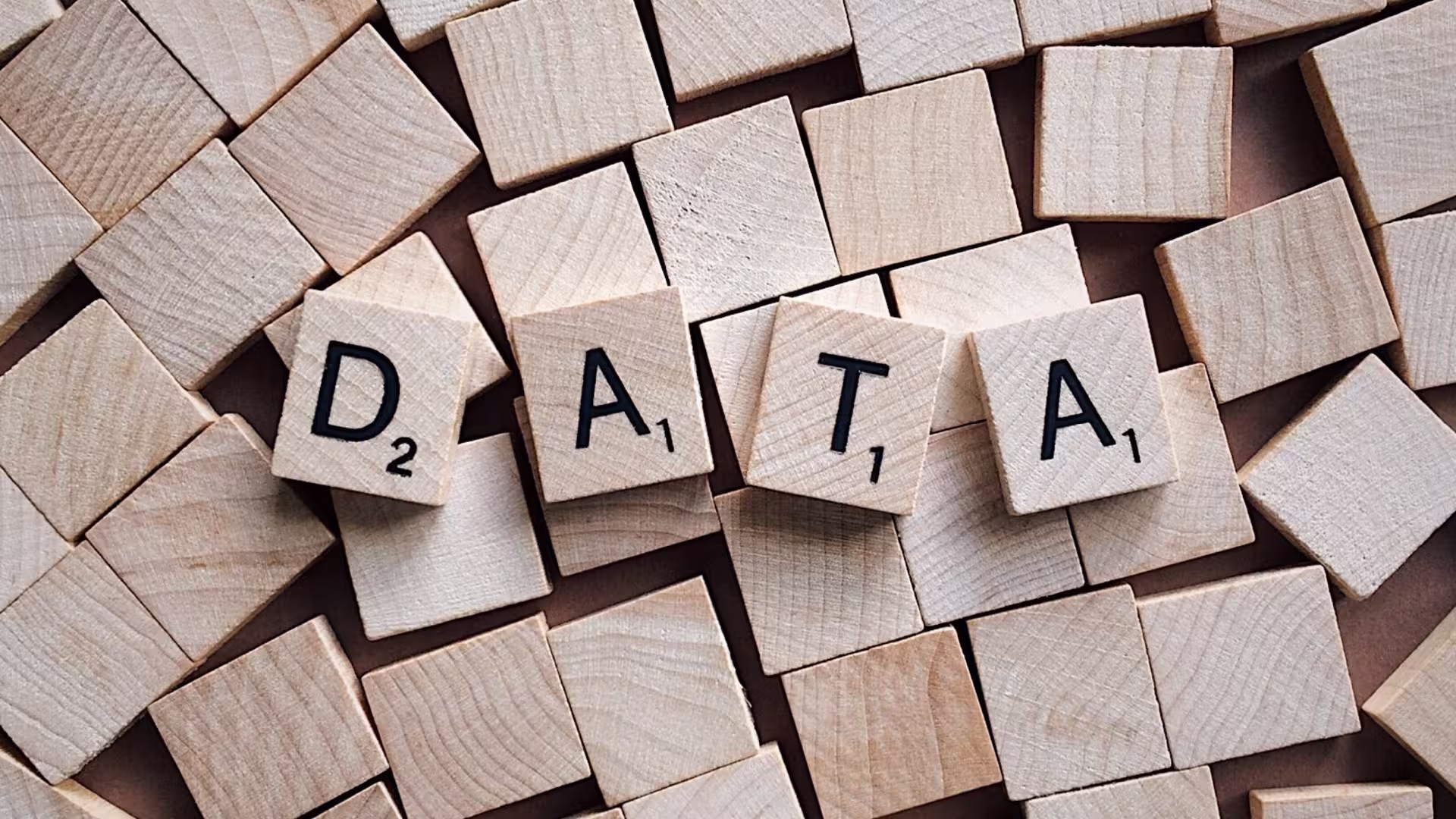 Data lettering on wooden bricks