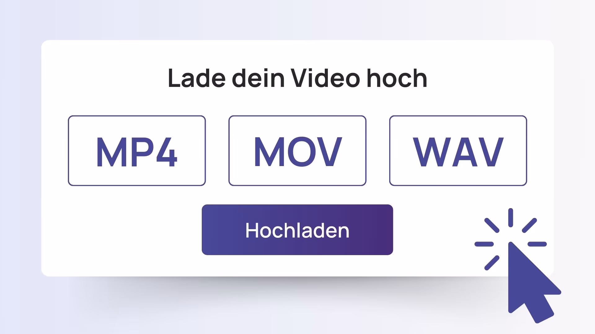 Videoformate für Transkript hochladen