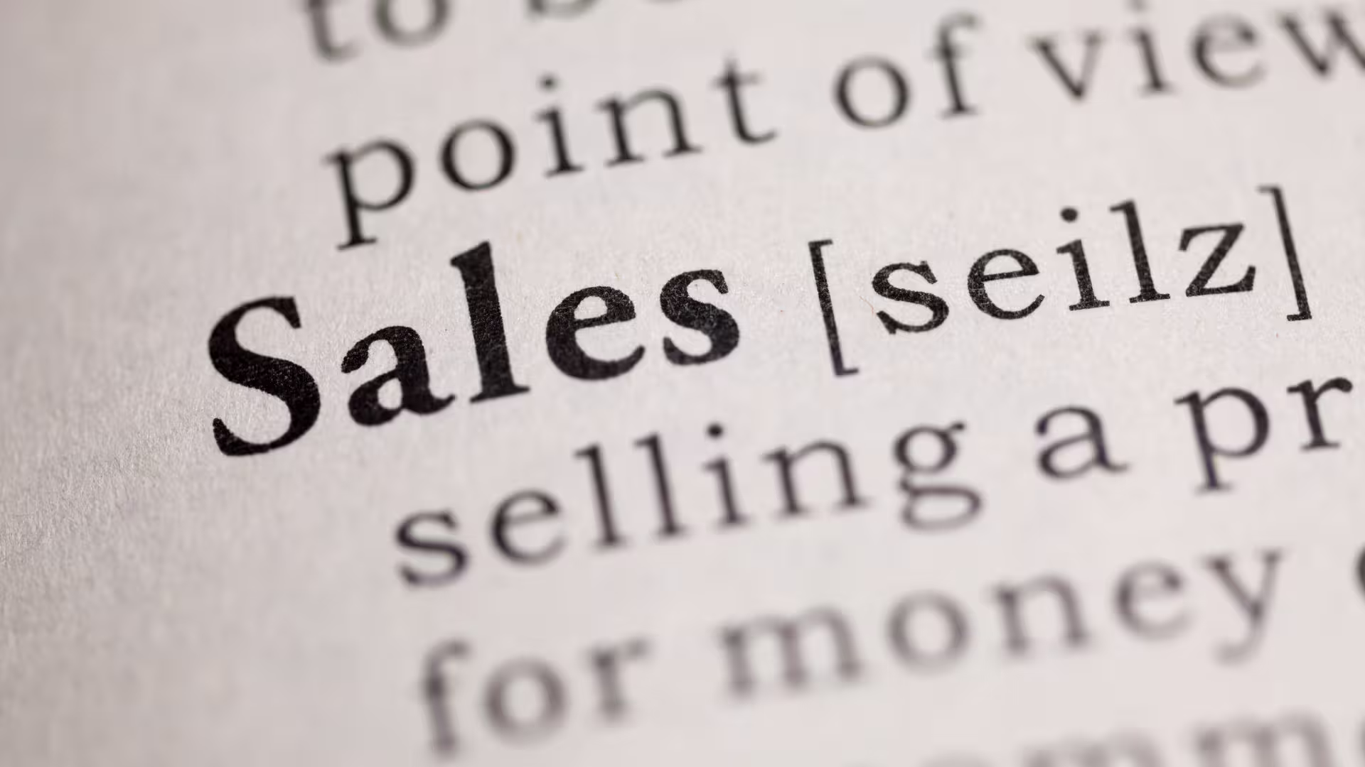 "Sales" in the dictionary
