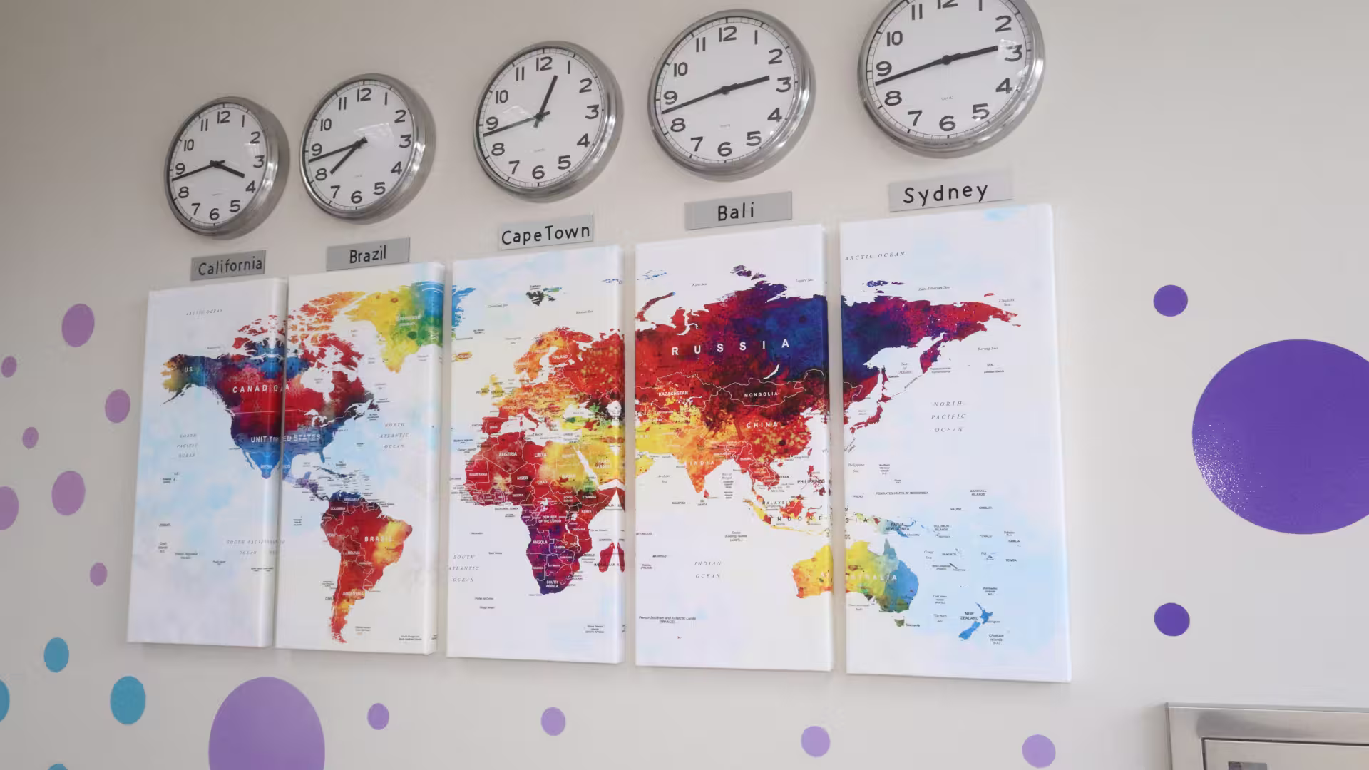 different time zones