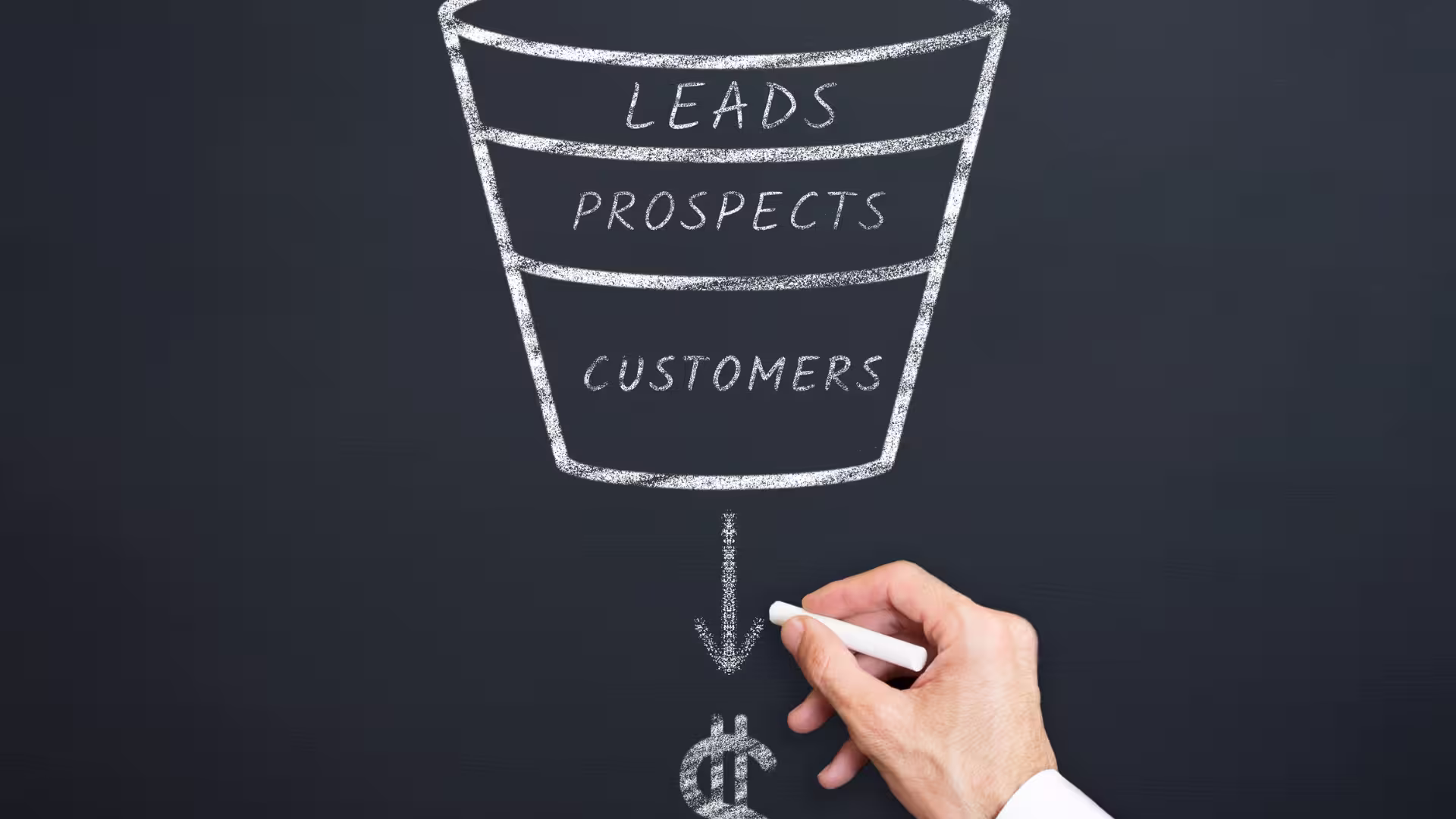 Sales Funnel aufgemalt