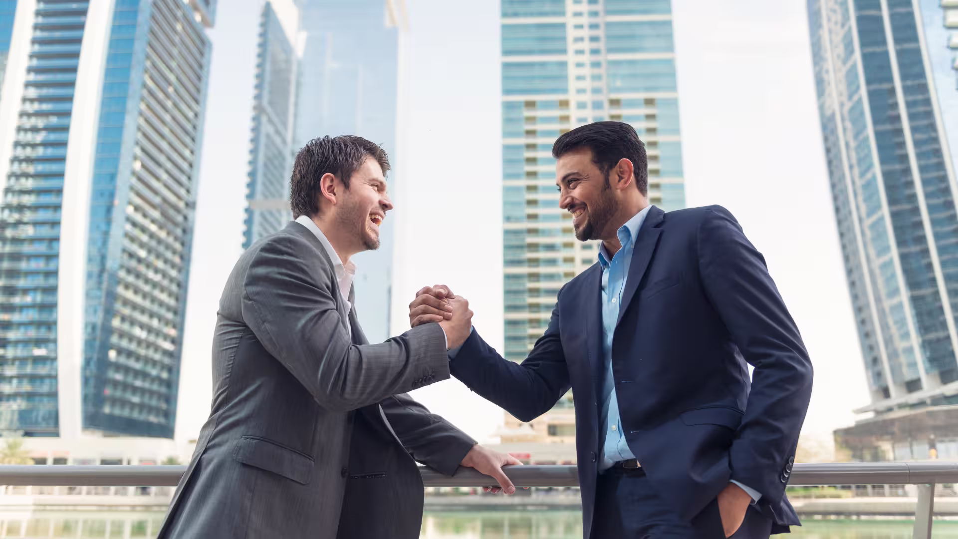 Salesmen closing a deal